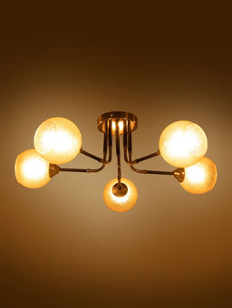 Люстра A4046/5, 5×60 Вт, E27, чёрная, золотистая