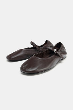 SOFT LEATHER BALLET FLATS - Zara фото 10