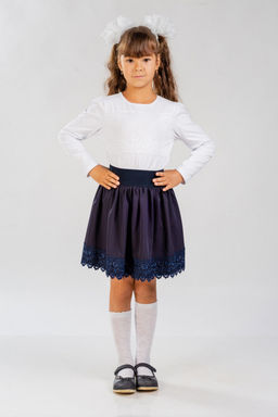 Футболка с длинным рукавом детская из кулирки с лайкрой Снежинка белый - Амадэль фото 3