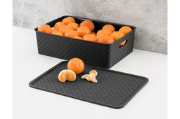 Корзинка с крышкой 7,5 л 35*24,5*10,5 см "Береста" черная (модель 522107)