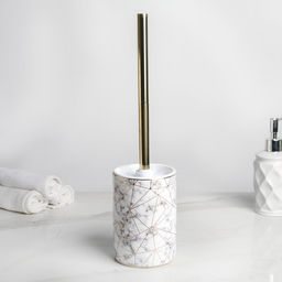 Ёршик для унитаза с подставкой «Лили», 9.5×9.5×37 см, белый