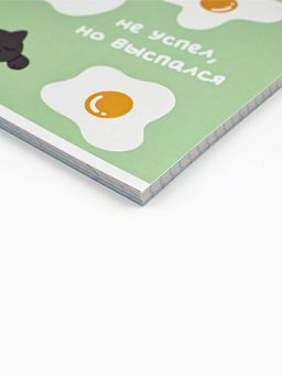 Цена за 3 шт. Тетрадь в клетку, 48 л., А5, на скрепке, блок №2 Яичница МИКС - Artfox study фото 2
