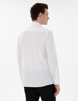 Beyaz Slim Fit Uzun Kollu G_mlek