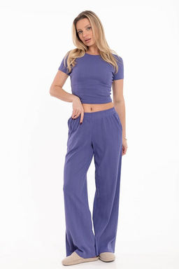 Футболка облегающая из рибаны М325433с сиреневый - Елена фото 6