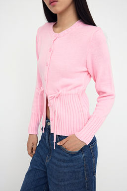 Pembe Bel Buzgulu Fitted/Vucudu Saran Triko H?rka TWOAW26HI00004 - Trendyolmilla фото 3