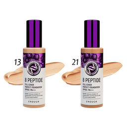 Enough Тональная основа с пептидами №13 / 8 Peptide Full Cover Perfect Foundation SPF 50, 100 мл