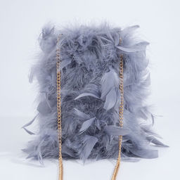 Сумка-клатч на фермуаре, цвет синий