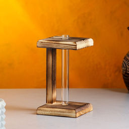 Кашпо деревянное 9916 см с 1 колбой Квадрат, обжиг Дарим Красиво  фото 3