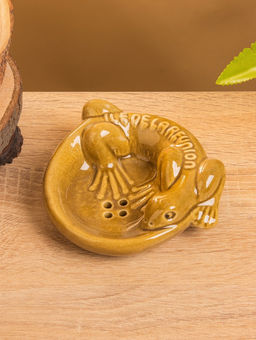 Мыльница Хвостатый геккон, 11113 см, керамика, коричневая - Simaland фото 2