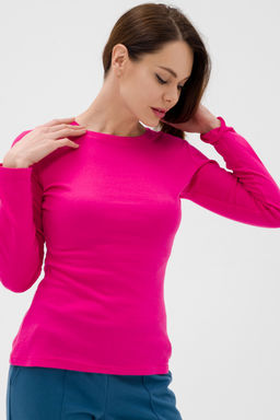 Лонгслив женский из рибаны малина - Амадэль фото 17