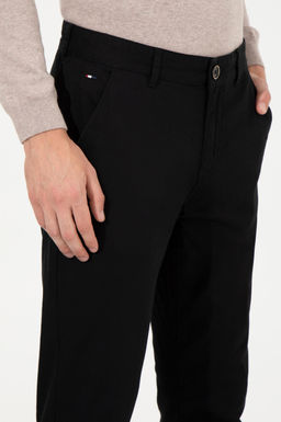 Erkek Slim Fit Siyah Kanvas Pantolon