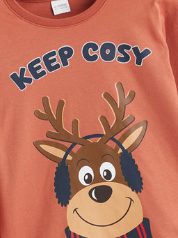 Bisiklet Yaka Y?lba?? Temal? Erkek ?ocuk Pijama ?st