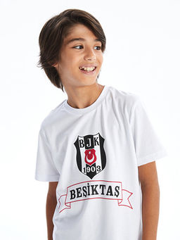 Bisiklet Yaka Be?ikta? Bask?l? Erkek ?ocuk Ti??rt ve ?ort