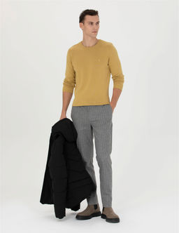 Ye_il Slim Fit Bisiklet Yaka Basic Triko Kazak - Pierre cardin фото 4