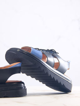 Босоножки 2029.2525bl.Черный синий+черный