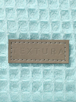 Косметичка женская на молнии TEXTURA, объёмная, маленькая, мягкая, вафельная текстура, бирюзовая  фото 9
