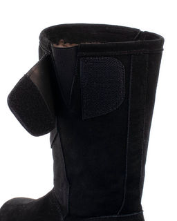 Монголки женские на войлочной подошве., Черные. Замша. Молния. Подклад овчина.