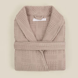 Халат вафельный женский SL HOME: Chess «Саббиа», размер XL, хлопок 100%, коричневый