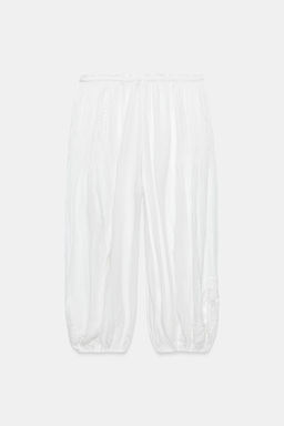 PANTAL?N BOMBACHO ENCAJE ZW COLLECTION / Blanco roto - Zara фото 7
