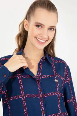 Женская рубашка вишневого цвета с длинным рукавом - U.s. polo assn фото 2