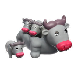 Набор резиновых игрушек для ванны Мыльница: Коровка, 15 см, с пищалкой, 4шт, Крошка Я