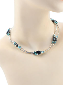 Бусы-браслет магнитные с гематитом 5*8мм, цв.малиновый, 90см Радуга камня  фото 8