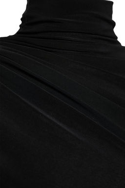 Trendyolmilla Siyah Fitted/Vucuda Oturan Ispanyol Kollu Esnek Orme Bluz TWOAW25BZ00318  фото 11