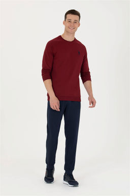 U. S. Polo Assn / Мужской бордово-красный базовый свитшот - U.s. polo assn фото 4