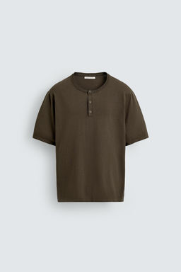 CAMISETA PUNTO CUELLO PANADERO / Khaki - Zara фото 7