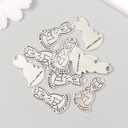 Металлический элемент, декоративная подвеска Котик: Я твой хозяин, набор 10 шт., 1.62.5 см - Арт узор фото 3