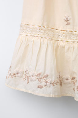 FALDA MIDI BORDADO / Crudo - Zara фото 6