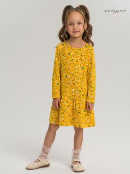 Платье Алиса дл/р цветы на горчице - Sovalina фото 3