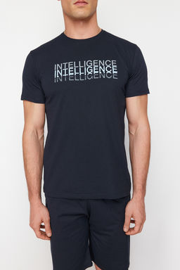 TRENDYOL MAN Gri Regular Fit Bisiklet Yaka Orme Sortlu Pijama Tak?m? TMNSS24PT00046 - Trendyolmilla фото 4