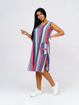 Платье женское, цвет синий красный