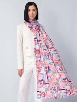 Большой, мягкий, тонкий и очень нежный двусторонний палантин с рисунком - Tantino фото 2