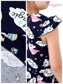 Платье Бабочка единороги синий - Sovalina фото 4