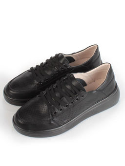 05-PDD180-6 BLACK Кроссовки женские (натуральная кожа) - Фабричный китай фото 4