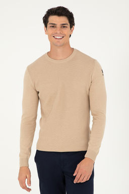Мужской свитер песочного меланжа
