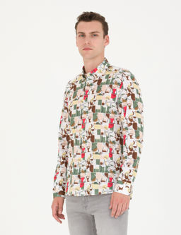 Рубашка Pierre Cardin Regular Fit длинный рукав хаки