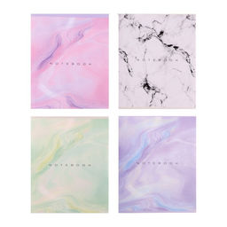 Набор тетрадей 48 листов в клетку Calligrata «Мрамор», обложка мелованный картон, серые листы, 5 шт.