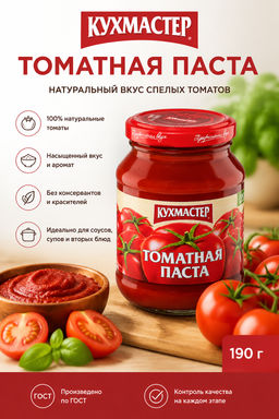 Томатная паста Кухмастер 190 г