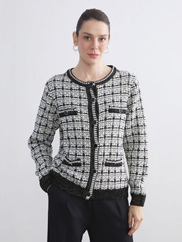 Bisiklet Yaka Desenli Kad?n Triko H?rka