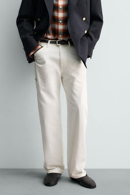 PANTAL?N BOLSILLO CARPINTERO AARON LEVINE X ZARA / Blanco  фото 2