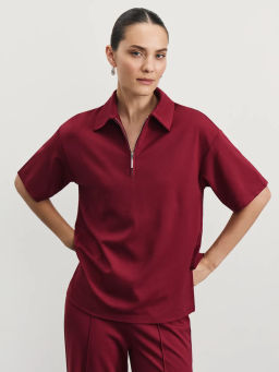 Футболка поло на молнии / Zarina