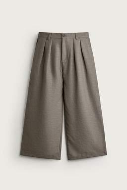 PANTAL?N RELAXED FIT ESTRUCTURA PLIEGUES / Verde gris - Zara фото 6