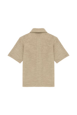 Светлая рубашка цвета хаки с коротким рукавом для мальчика Неожиданная скидка в корзине