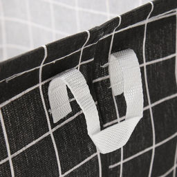 Текстильная корзина Доляна Клетка черная, 32*32*32 см  фото 4