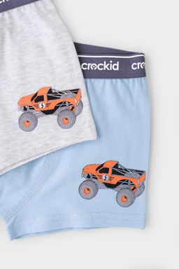 CROCKID, Трусы/ уп. Цвет: небесный, св.серый меланж, гонки