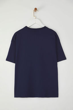 TRENDYOLMILLA Bordo %100 Pamuk Oversize/Genis Pach Nak?sl? Orme T-Shirt TWOSS25TS00069 фото 9