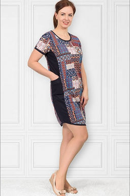 Туника трикотажная с боковыми карманами, темная отделка (437-2) - Плиона фото 3